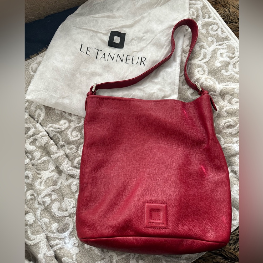 Le Tanneur - Red Pebbled Leather Shoulder Bag